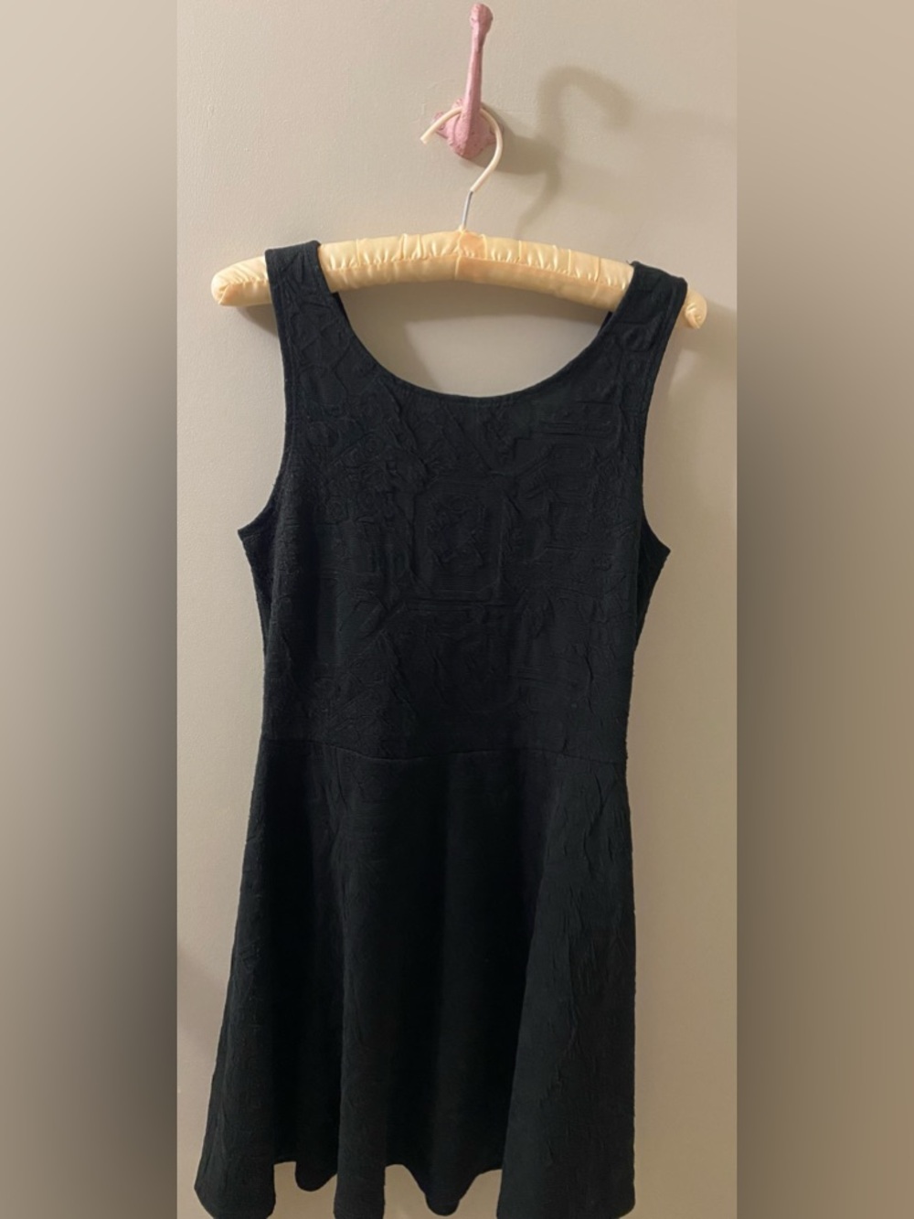 Black Textured Sleeveless Dress